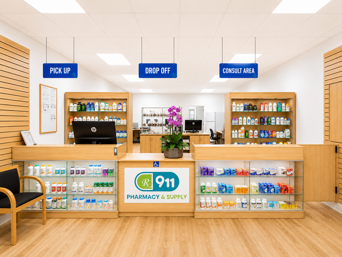 Interior of 911 Pharmacy and Supply